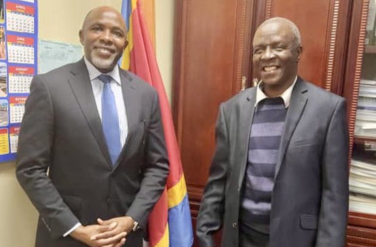 United Nations(UN) Eswatini Resident Coordinator George Wachira meets Urban Development Minister Prince Simelane to discuss Sustainable Development Goals(SDGs).