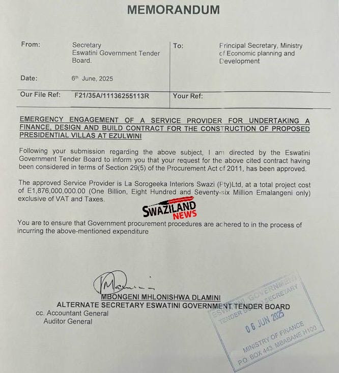 INVESTIGATION REVEALS:SwaziPharm Director Kareem Ashraff corruptly awarded R2billion tender by alleged ‘friend’ Mswati to construct Presidential Villas, Spokesperson defends King saying he does not participate in Tender Board decisions.