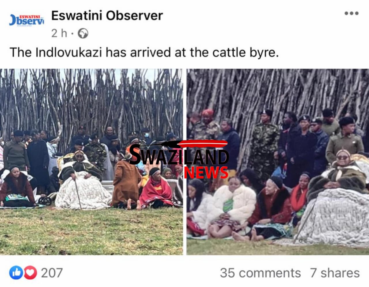 Eswatini Observer ‘ordered’ to remove Sibaya picture of what appears to look like IMFENE behind Indlovukazi.