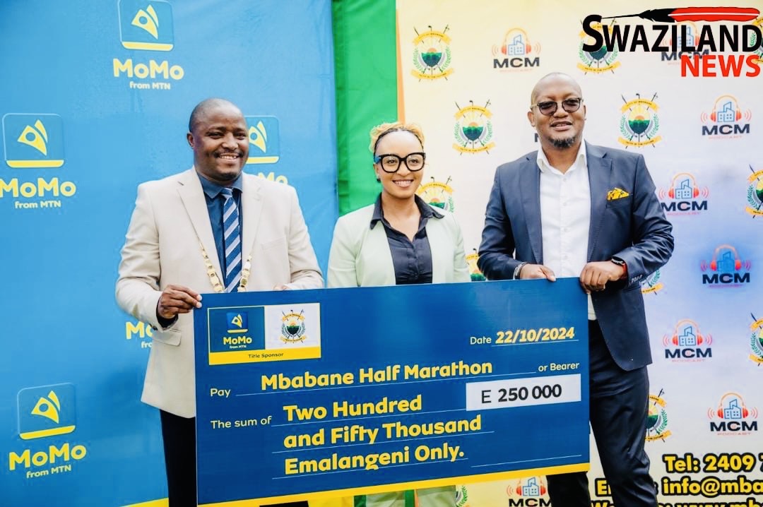 MTN Eswatini Momo pumps-in R250,000.00 for 2024 Mbabane Half Marathon.