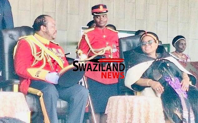 ARMY DAY:King Mswati removes cap when greeting his mother Queen Ntombi Tfwala to demonstrate respect.