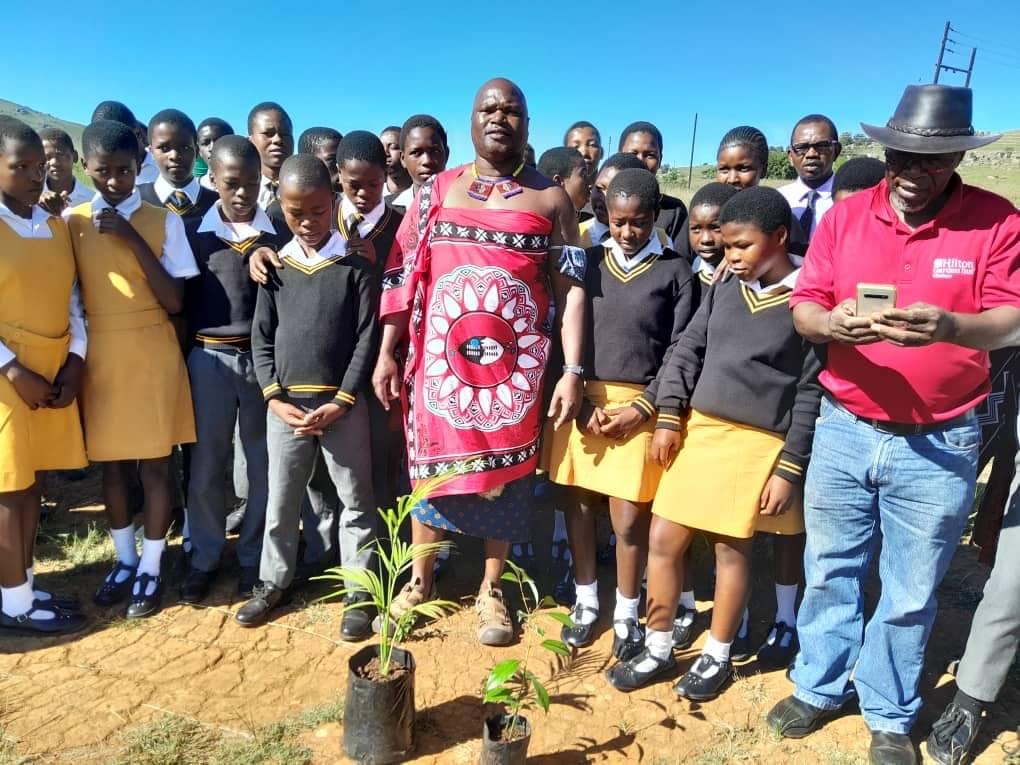 WORLD FORESTRY DAY:Public Service Minister Mabulala Maseko plants tree at Ndlozini Secondary School-Maphalaleni.