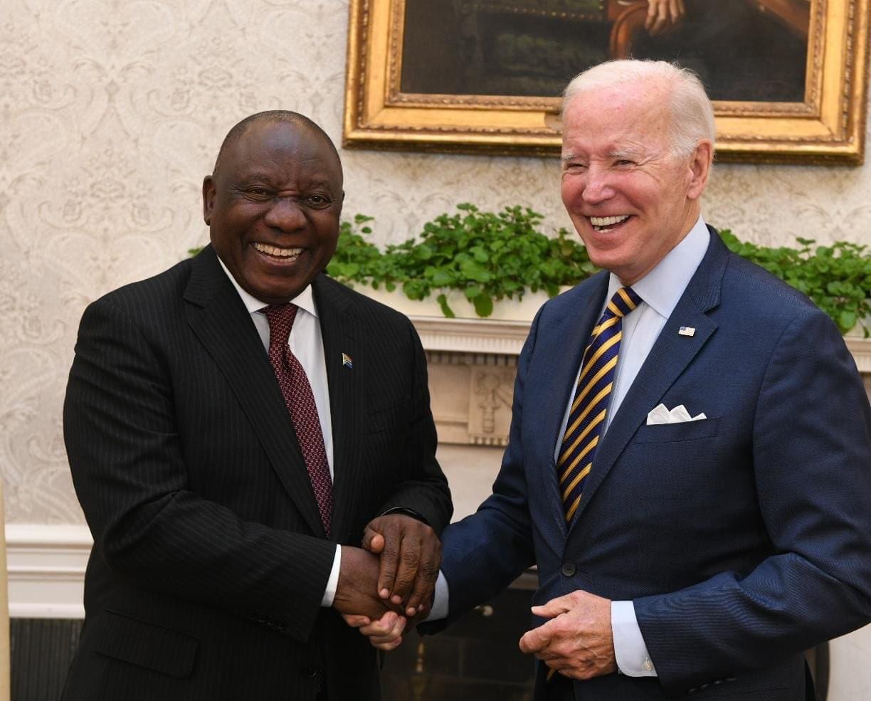 South African President Ramaphosa meets US President Joe Biden.