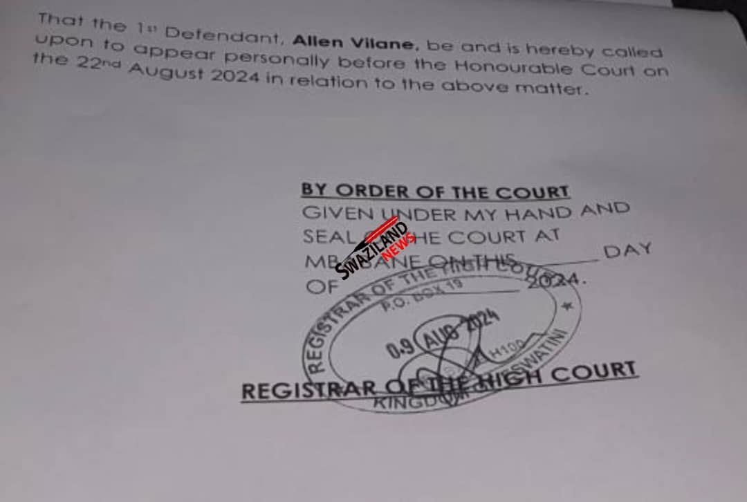 Madlangemphisi MP Allen Vilane faces arrest for refusing to appear in court, allegedly defrauded Mpofu Multipurpose Co-operative R400,000.00.