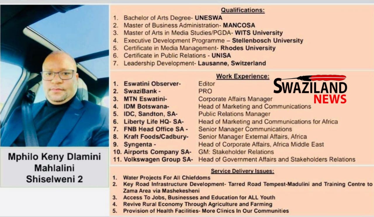 Ex-MTN Eswatini Corporate Affairs Manager loses elections for ‘bragging’ about qualifications, voters elect public transport operator Bhekithemba Bhembe as Shiselweni II MP.