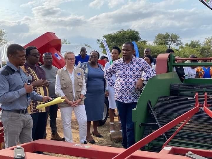 European Union(EU)Ambassador to Eswatini Dessislava Choumelova hands over R4million farming equipment to Siphofaneni farmers.