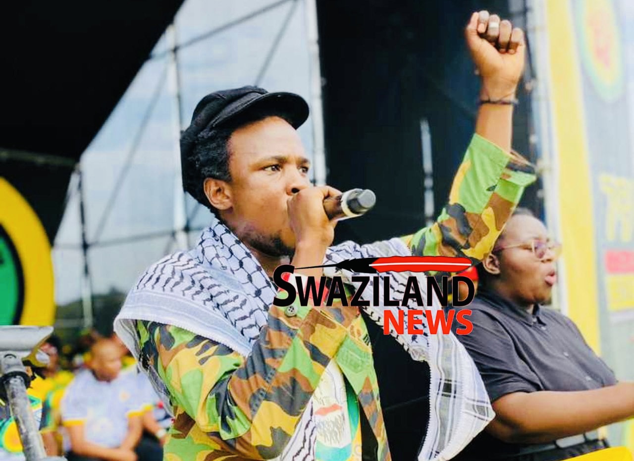 PUDEMO Youth League President Sakhile Nxumalo addresses ANC Youth League Provincial rally.