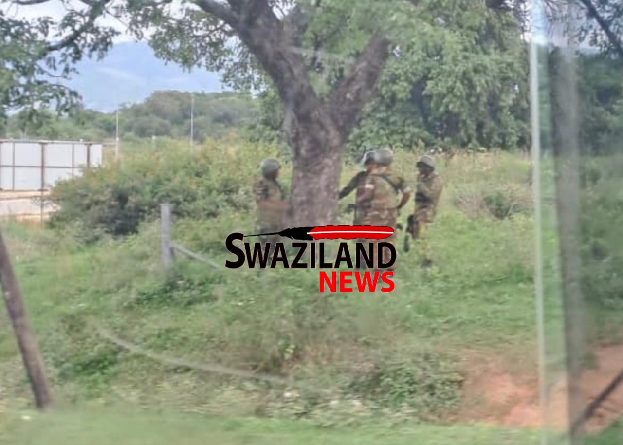 MILITARY STATE: Mswati’s soldiers block pro-democracy Multi-Stakeholders Forum's community dialogue.