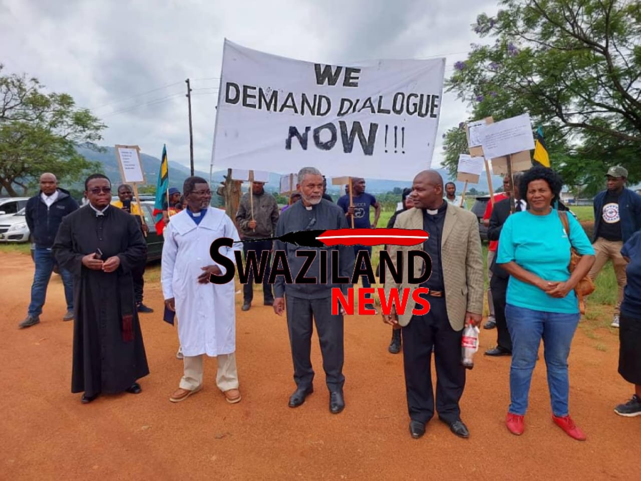 Church leaders march to Parliament as King Mswati refuses to participate in a political dialogue.