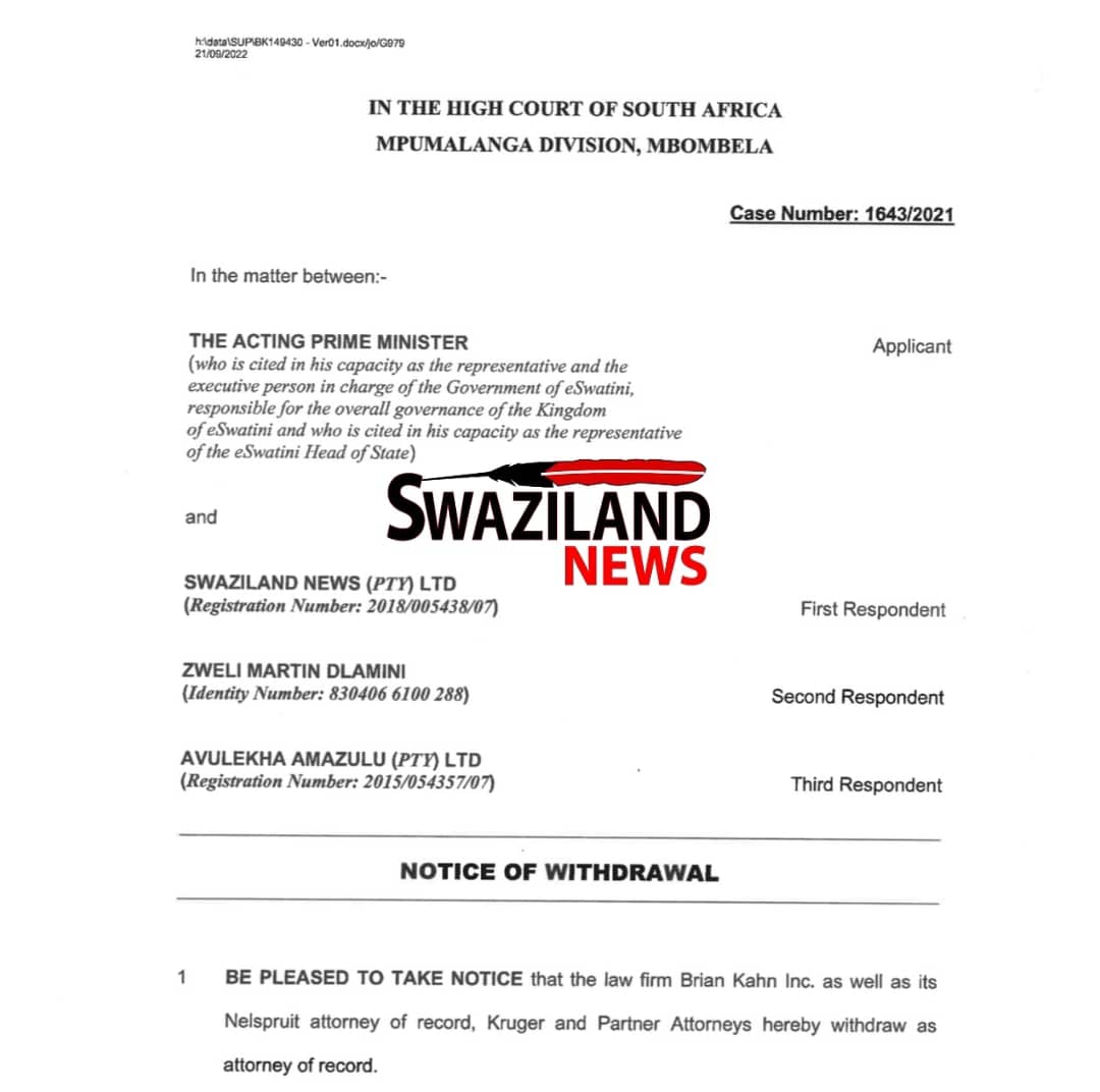 EDITOR VS ESWATINI GOVERNMENT:Lawyer Brian Kahn ‘dumps’ King Mswati