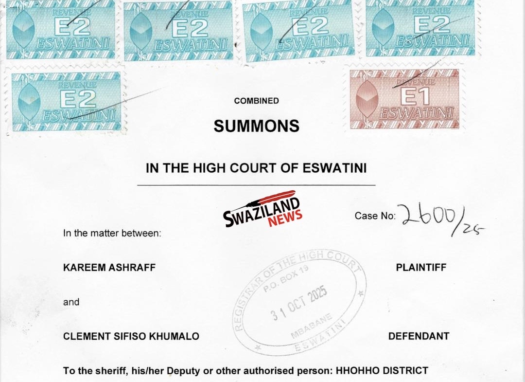 BREAKING NEWS:SwaziPharm Director Kareem Ashraff sues Anti Corruption Commission(ACC) Investigator Clement Sifiso Khumalo R5million, accuses him of signing an affidavit seeking to arrest him for alleged corruption.