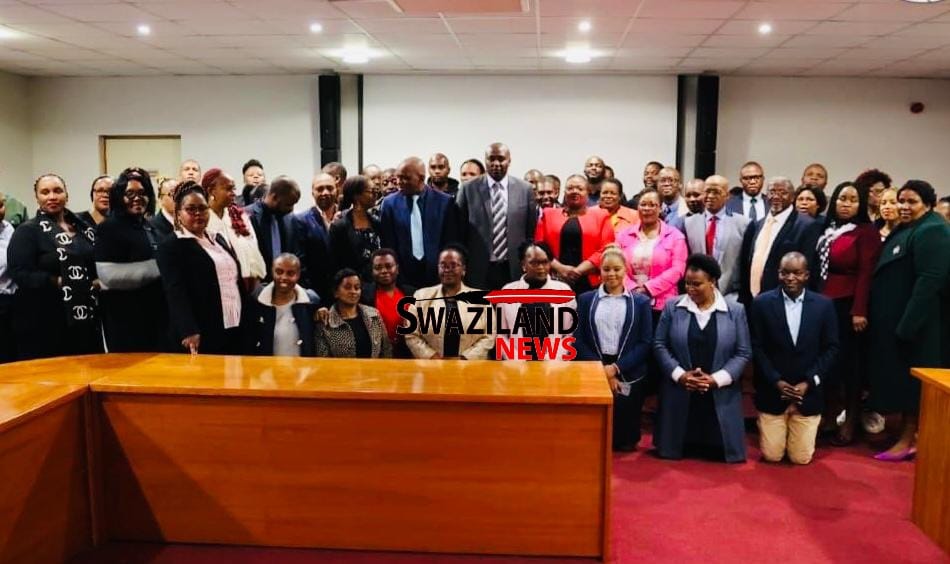 Newly appointed Prime Minister Russell Mmiso Dlamini meets Cabinet staff for the first time.