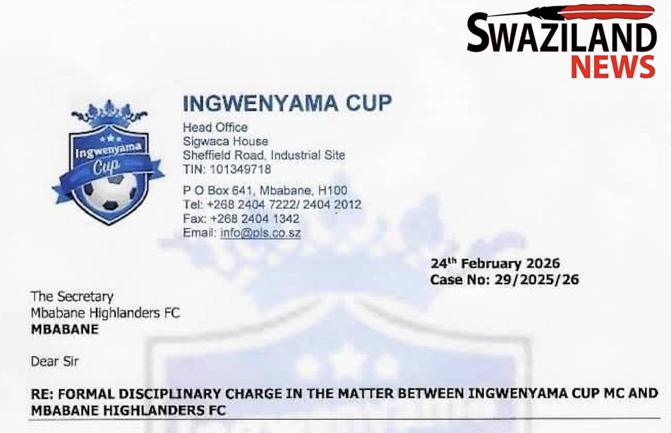 Shawn ‘MaMkhize’ Mkhize’s Mbabane Highlanders AM charged for assaulting referee during King Mswati’s Ingwenyama Cup football tournament.