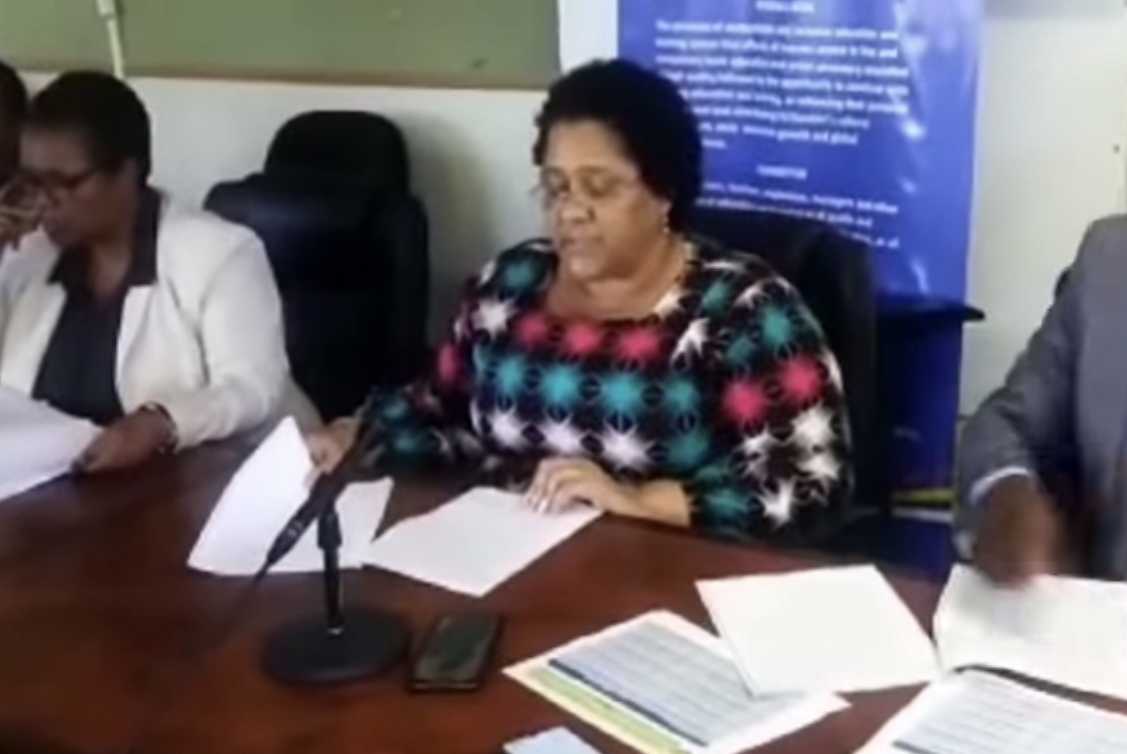  Education Minister Lady Howard-Mabuza announces  decline in JC, EPC results pass rate.