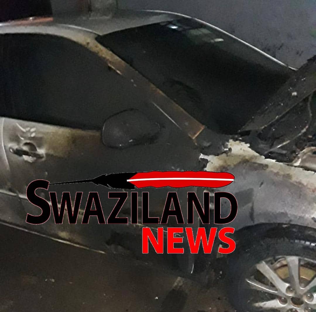 State agents allegedly linked to Mswati burn car belonging to Students President Colani Maseko’s friend.