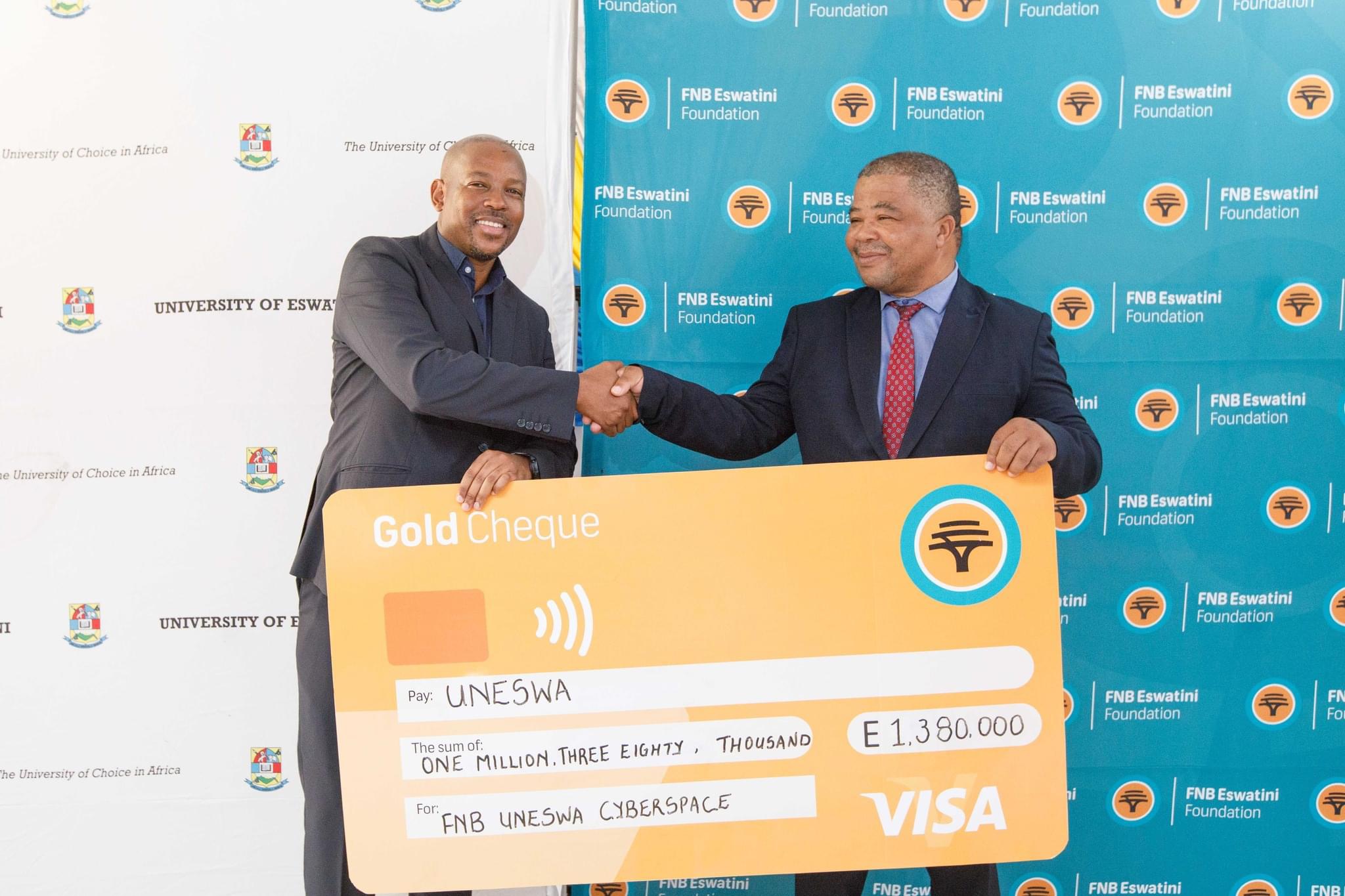 University of Eswatini(UNESWA) now surviving with donations, First National Bank(FNB) hands-over upgraded R1.38million Cyber Space.