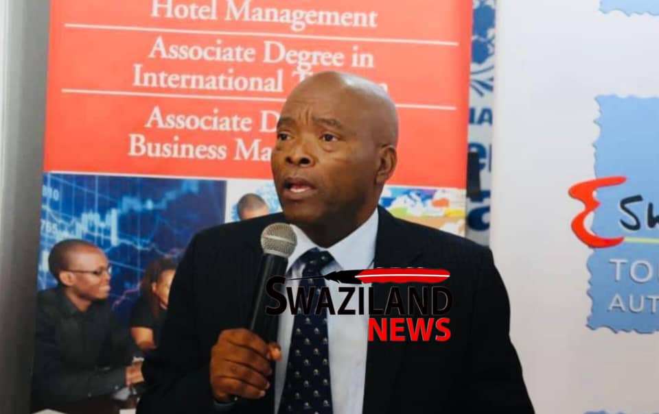 Out-going Tourism Minister Moses Vilakati launches Eswatini’s World Tourism Month at Limkokwing University.