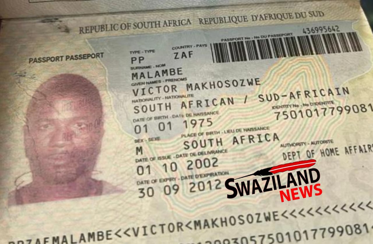 REVEALED:Mhlume MP Victor Malambe’s questionable South African passport.
