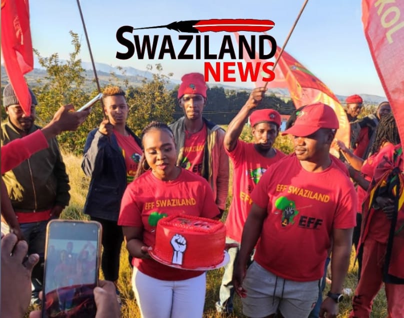 EFF Swaziland President celebrates her birthday with Luyengo fighters.