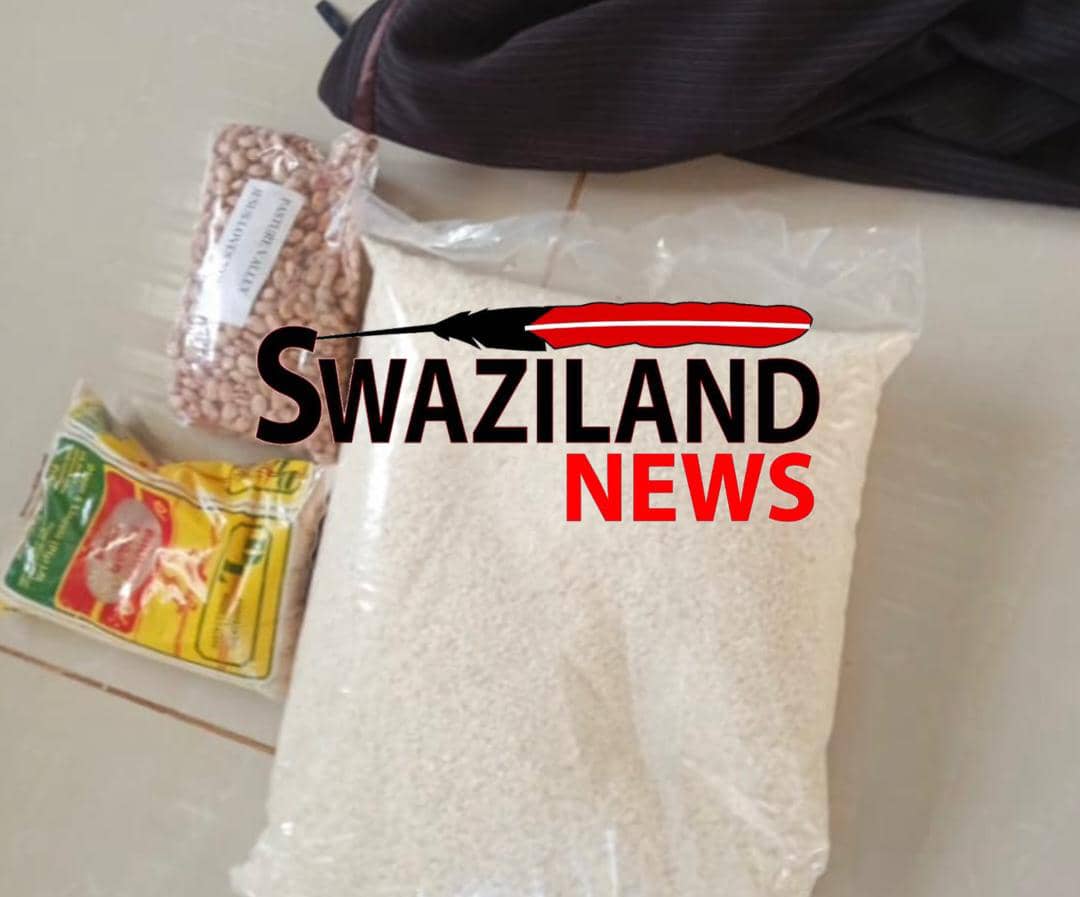 Deputy Prime Minister Themba Masuku visits Nkwene Constituency donates small packet of Taiwan rice, sugar,beans.