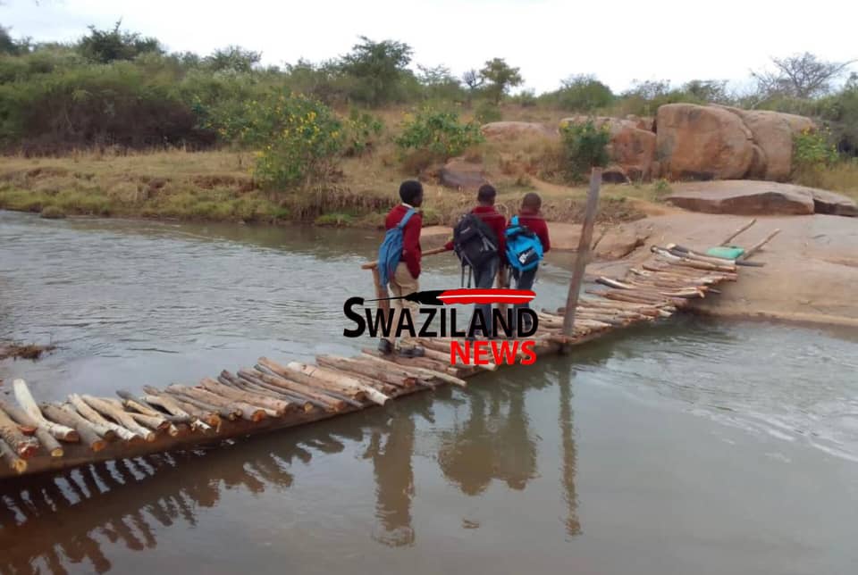 Nsidzatje community appeals for assistance as children risk their lives, cross Ngwavuma River through wooden Bridge when traveling to school.