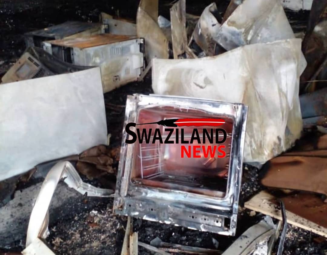 Over R1million damage as Bradlows Furnitures Nhlangano burns,Chief Fire Officer Luke Lushaba dismisses allegations suggesting that vehicles were servicing Incwala.