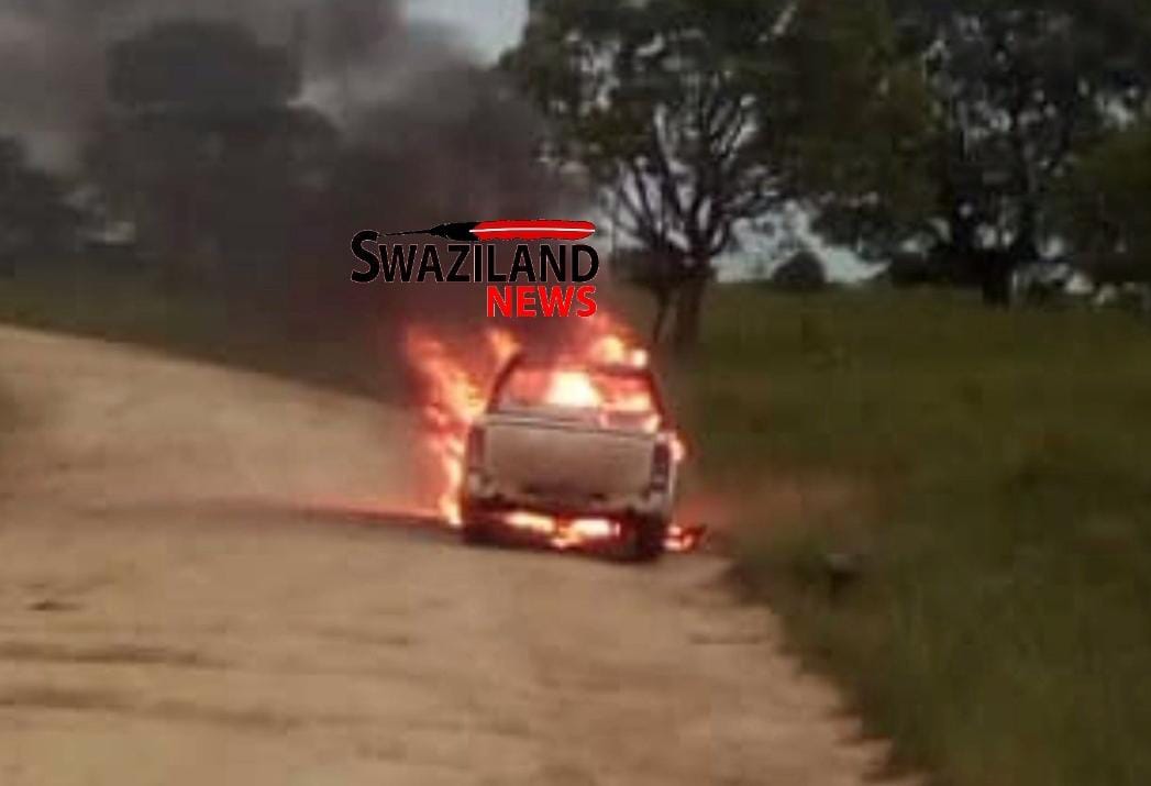 Vehicle belonging to the State controlled Times of eSwatini burnt.