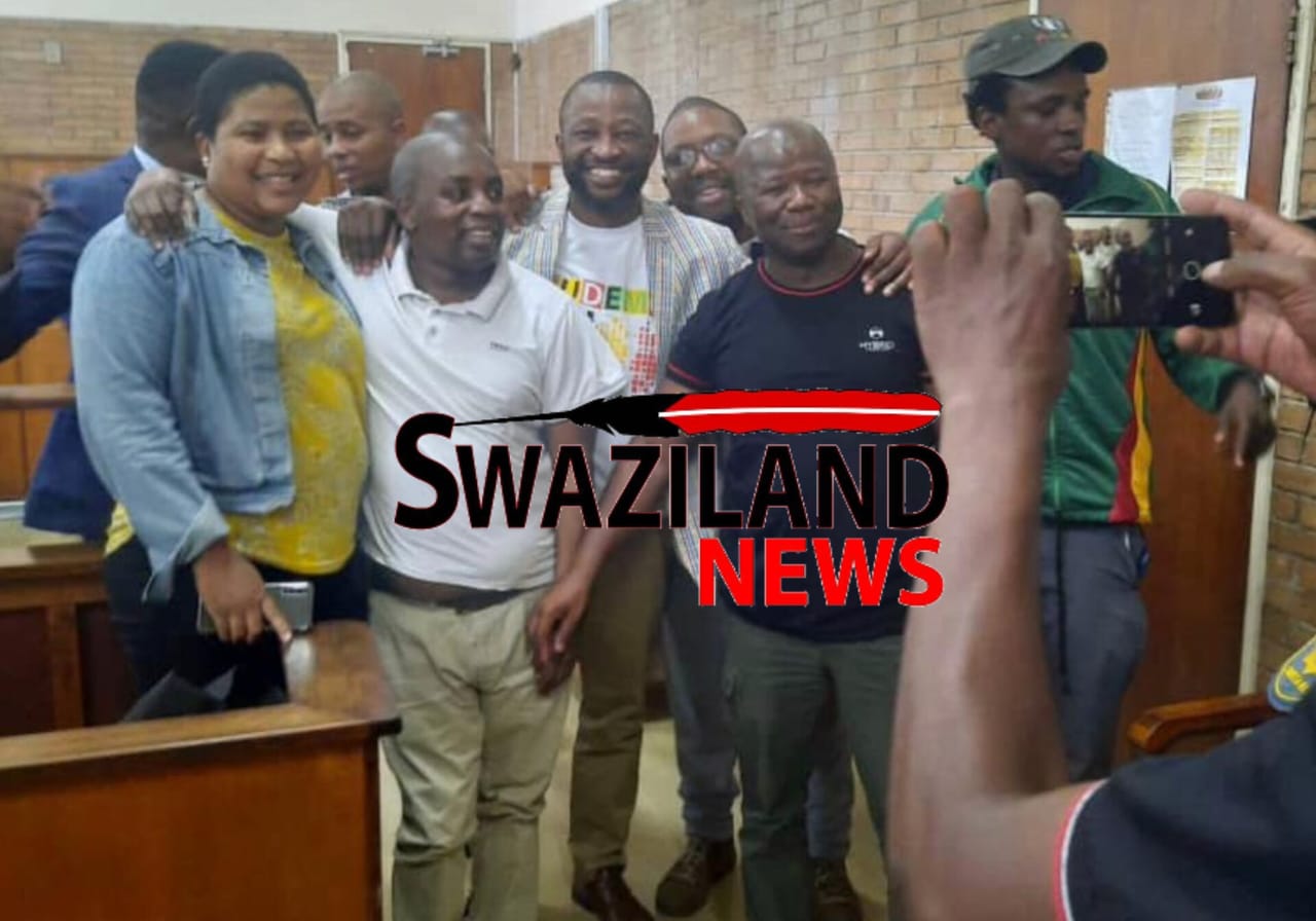 PUDEMO senior members welcome Philemon Lukhele who was released on R20,000.00 bail by Mbombela Magistrates Court.