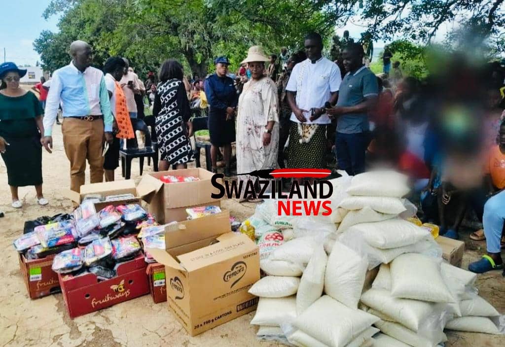 Deputy Prime Minister(DPM) Thulisile Dladla visits Mntfongwaneni Inkhundla hailstorm victims with food parcels, pledges to build homes for five(5) families.