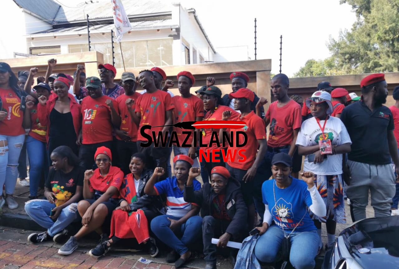 EFF Swaziland successfully organized protest in front of the Swazi Embassy- Pretoria, demands democracy in Swaziland.