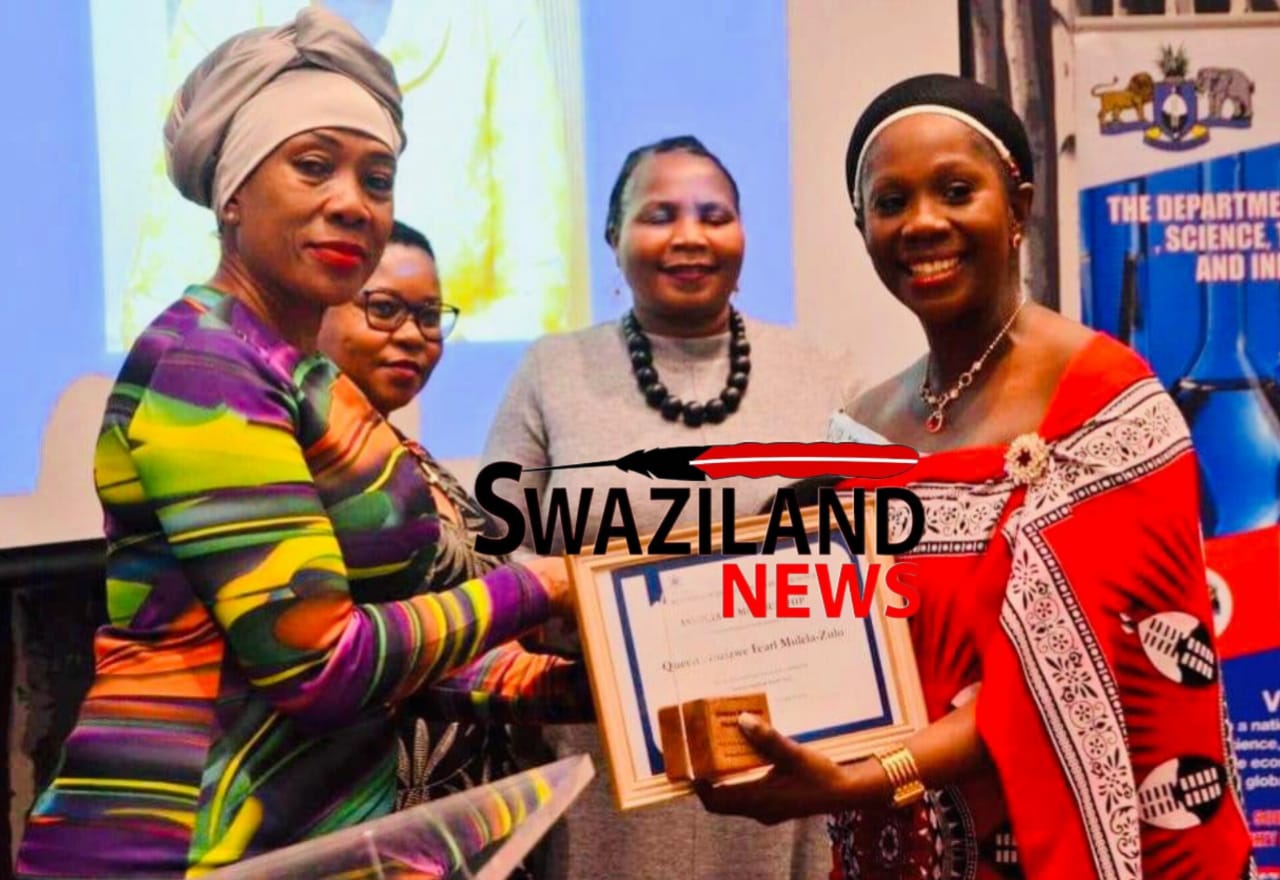 Eswatini Bank Managing Director Nozizwe Mulela-Zulu, Communication Commission CEO Prince Mvilawemphi honored by ICT Ministry for contributing to national system of innovation.