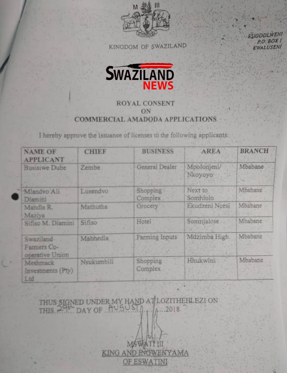 Nkhanini Inner Council ‘challenges’ King’s order granting Prince permission to construct a Complex next to Somhlolo Stadium, Magistrate Zulu says she handled matter fairly.