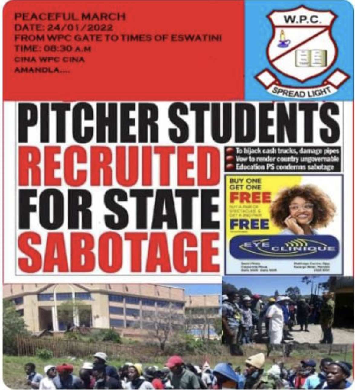 William Pitcher students to march to State controlled Times offices in protest against false treasonous article.