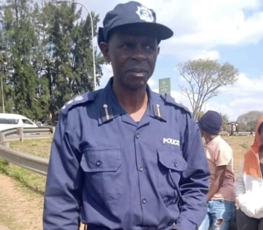RARE PROFESSIONAL CONDUCT: Superintendent Bhekani Khumalo, the Malkerns Station Commander who protected both the police and protestors. 
