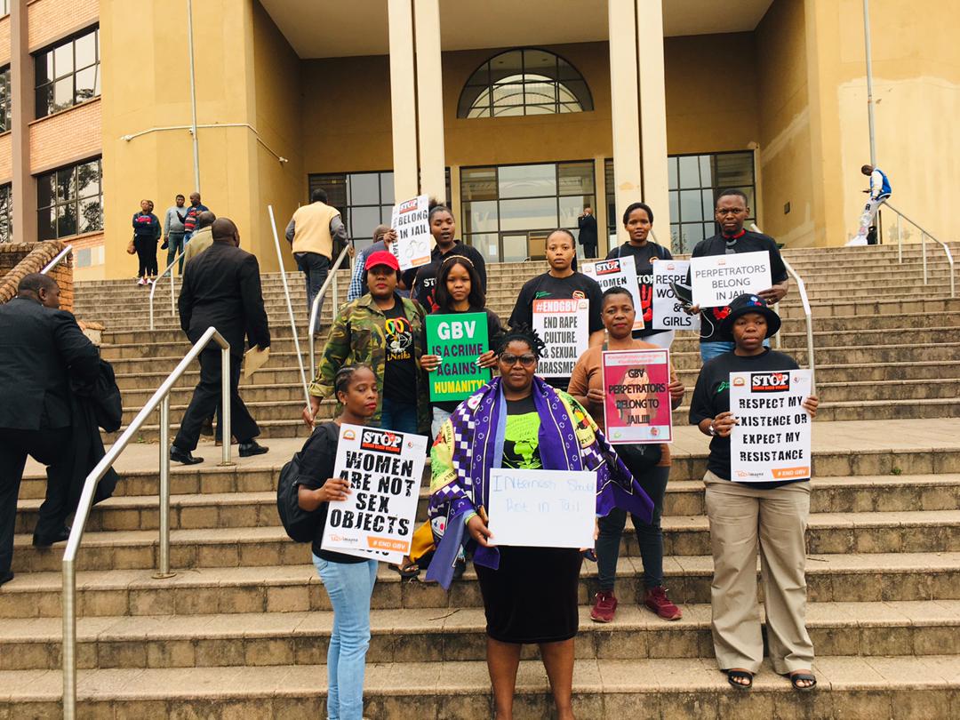 SWAGAA, women rights groups protest in court, want alleged rapist Martin Internesh Dlamini to remain behind bars