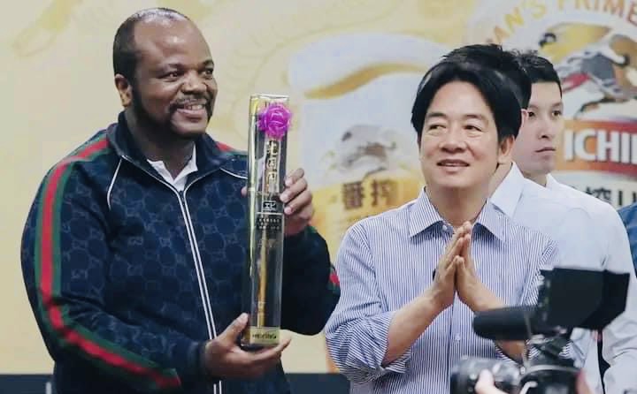King Mswati wins trophy after he came first in a Taiwan visiting Heads of State fishing tournament.