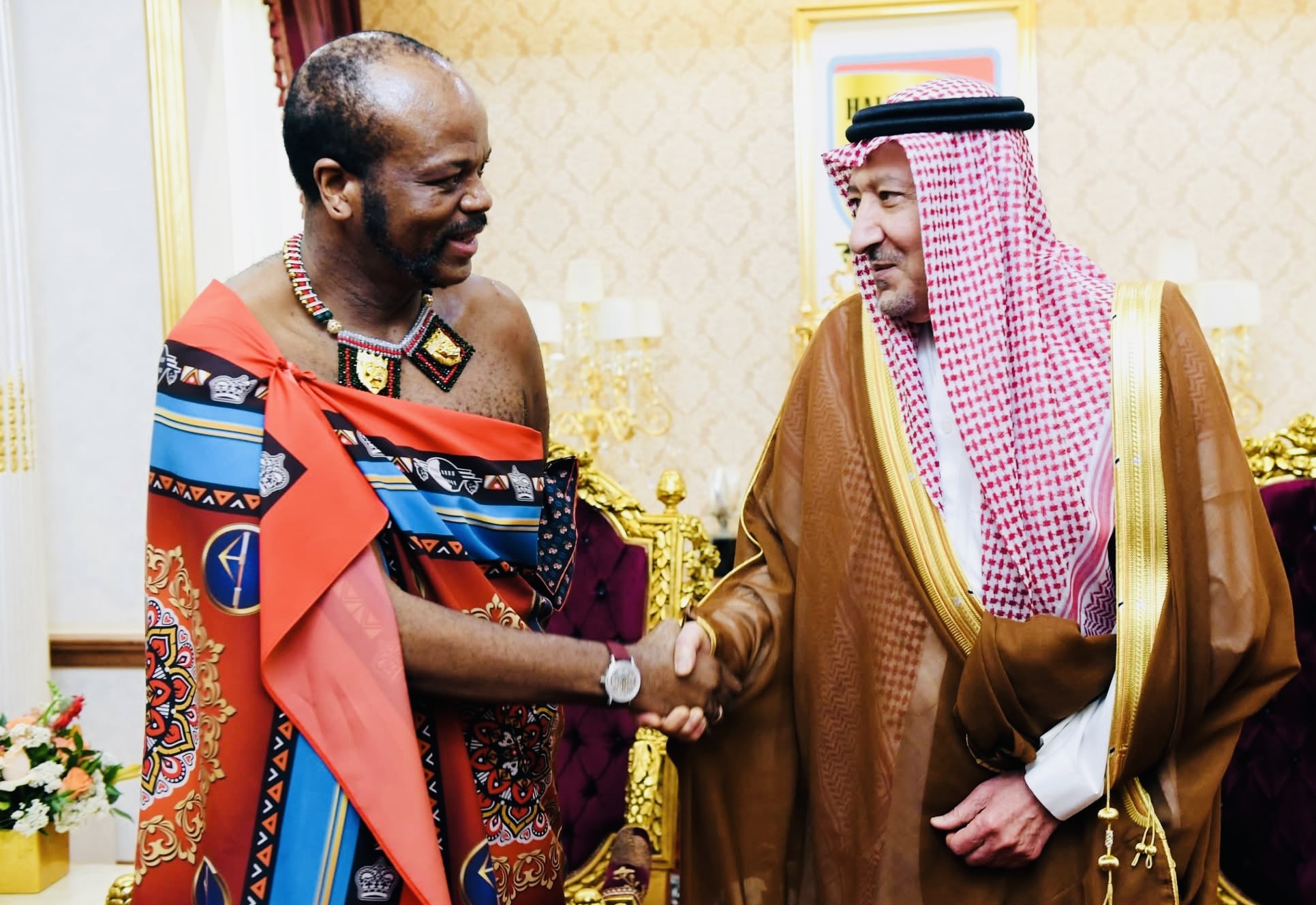 King Mswati welcomes visiting Saudi Arabia Vice Minister of Foreign Affairs Eng. Waleed bin Abdulkarim El Kheraji.