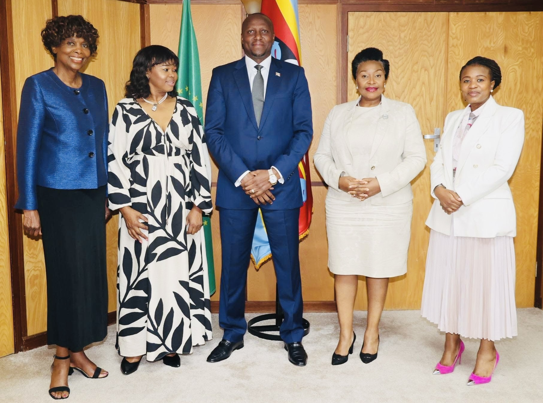 Prime Minister Russell Mmiso Dlamini meets End Malaria Board members, ALMA Ambassador Yvonne Chaka Chaka.