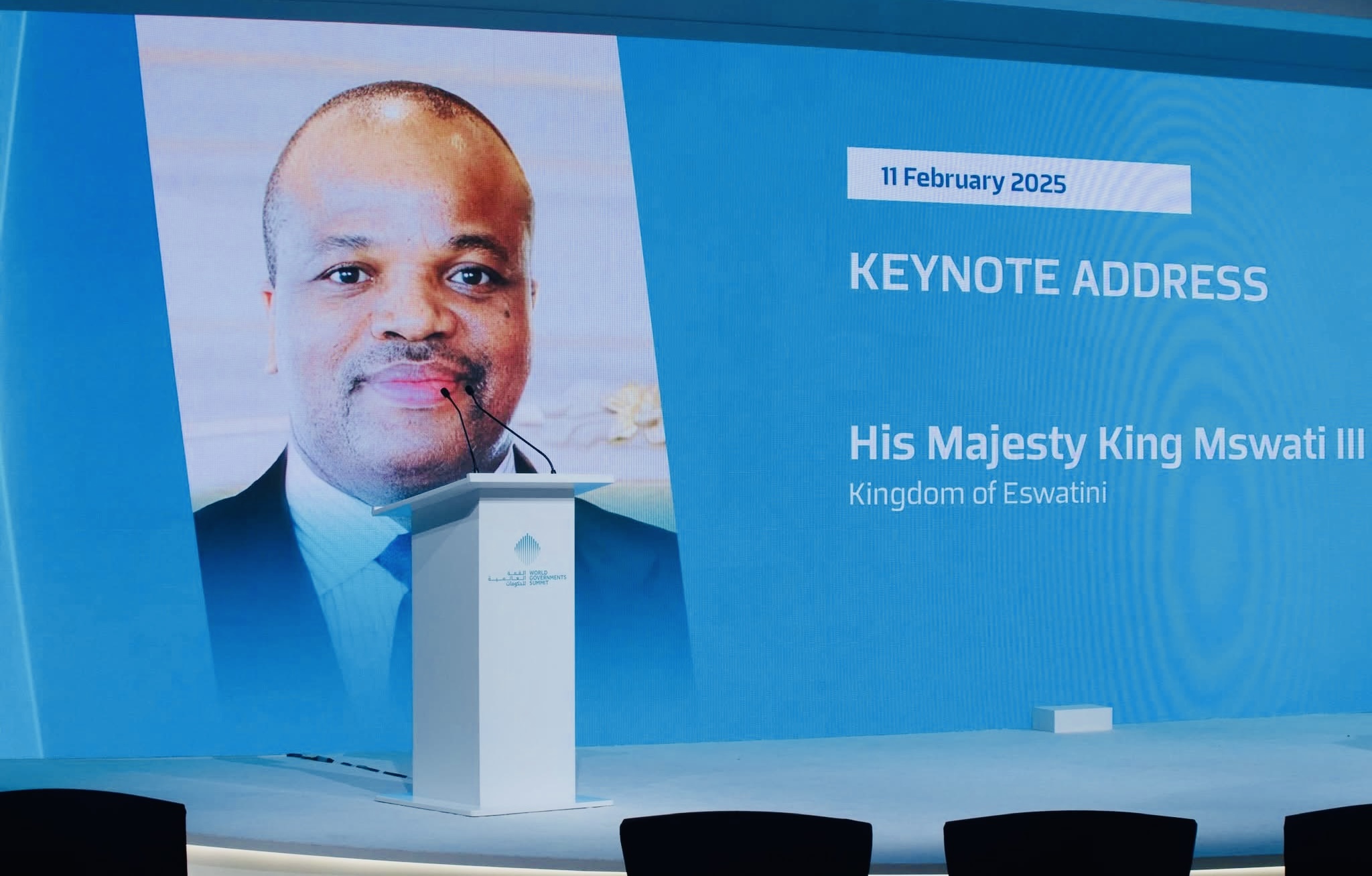 “We have a democratic system that promotes dialogue with the people through Sibaya”, King Mswati addresses World Governments Summit.