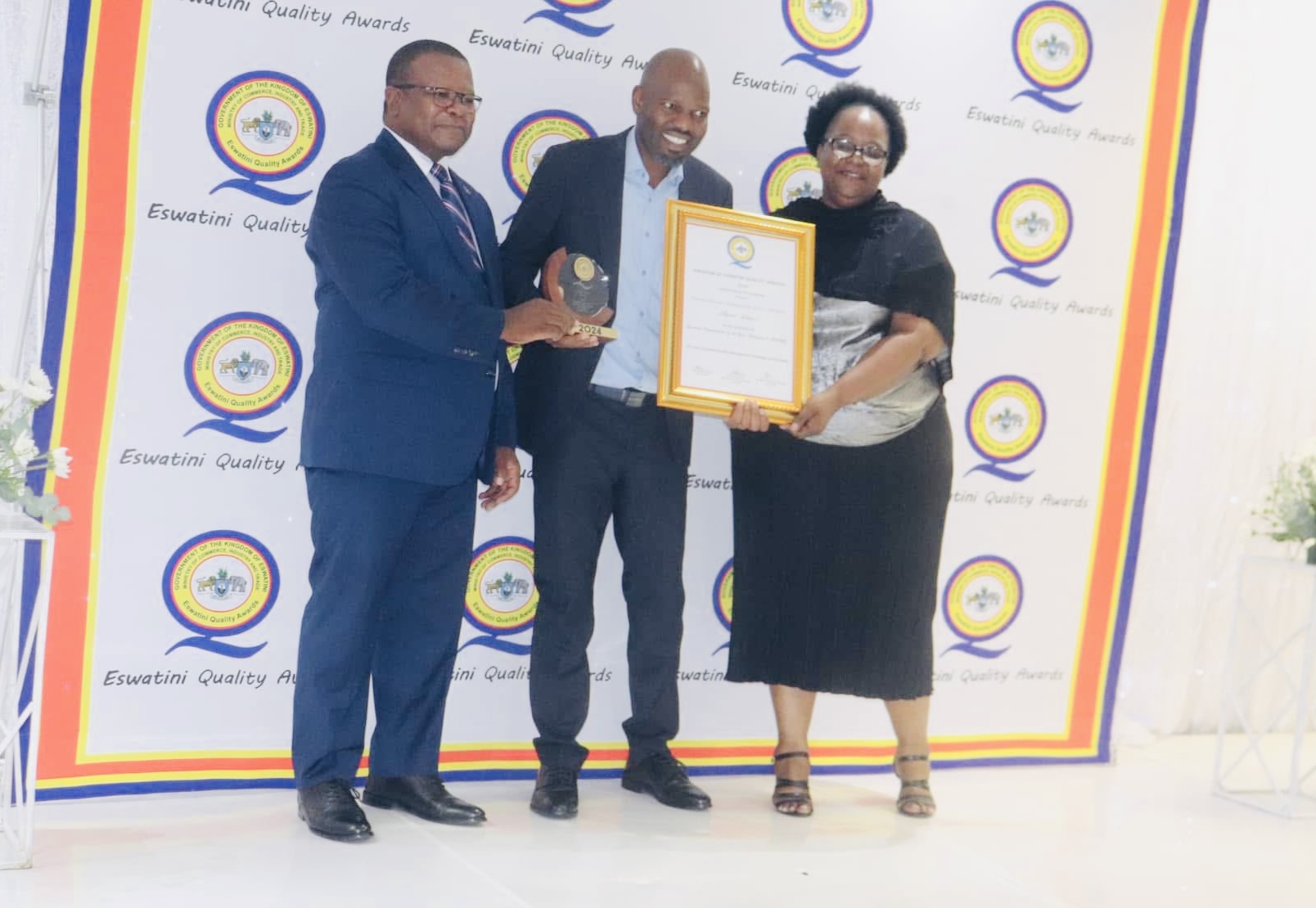 Eswatini Meat Industries and Disaster Management Agency win Quality Awards, Commerce Minister Mancoba Khumalo encourages companies to uphold quality standards.