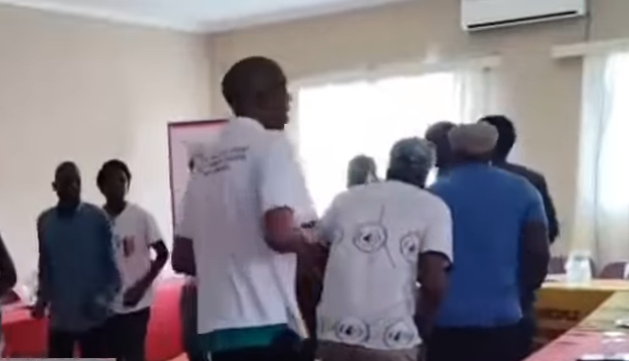 Eswatini police military wing-OSSU invades Caritas-Manzini, stops eSwatini’s main and largest political party PUDEMO meeting.