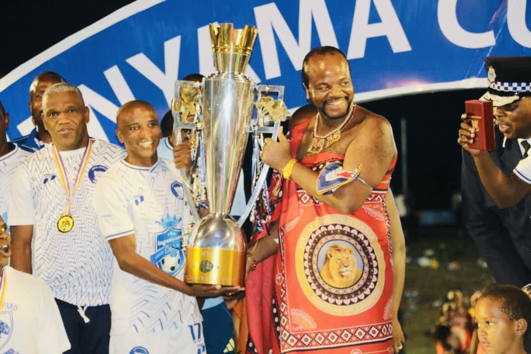 King Mswati says sports and culture unite emaSwati, officially crowns Royal Leopards as Ingwenyama MVA Cup champions.