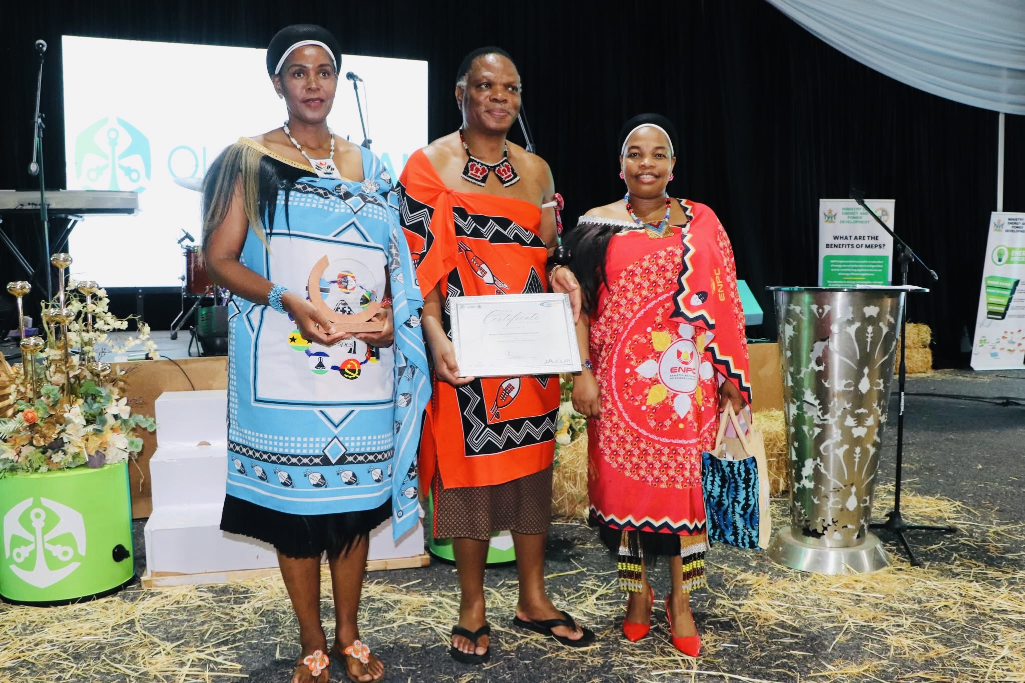 Eswatini Energy Department wins in SADC 2026 Sustainable Energy Week Awards, Minister Prince Lonkhokhela accepts award for RFM Hospital Solar System Project.