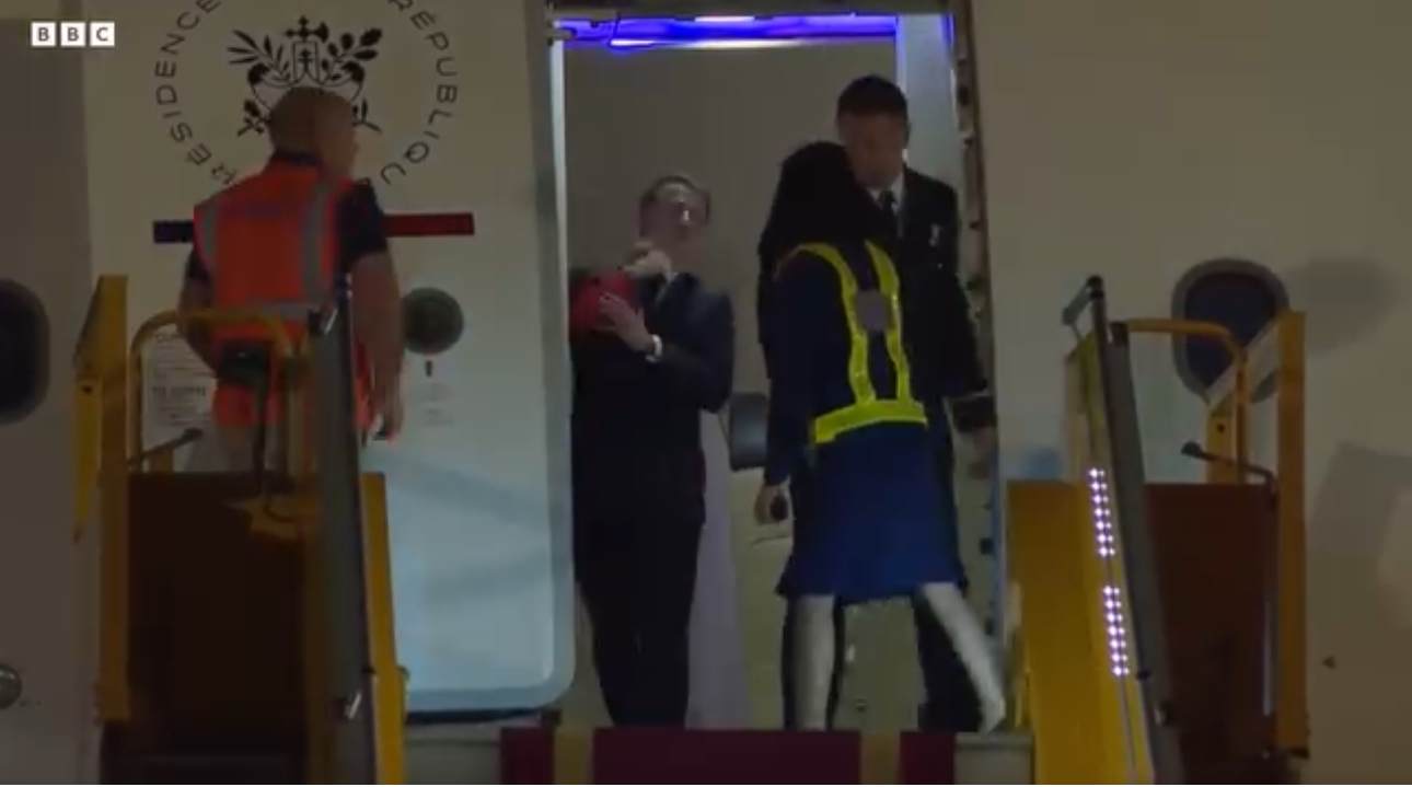 Video shows French President Emmanuel Macron being allegedly assaulted by his wife, BBC reports. 