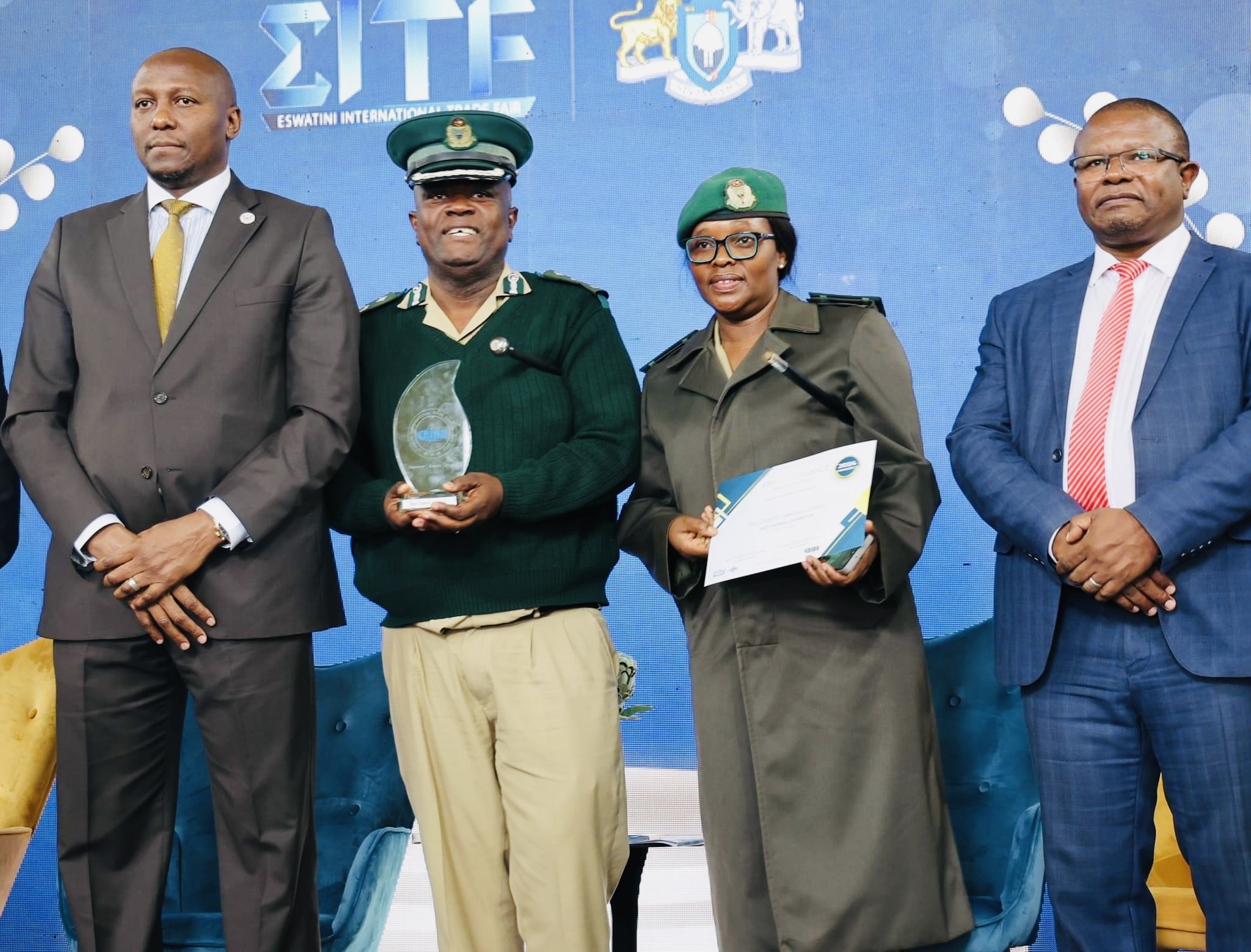 Prime Minister Russell Mmiso Dlamini sponsors “No Hard Feelings” Dance Group with R10,000.00 to buy uniform, Crowns Correctional Services for Best Trade Fair Stand.