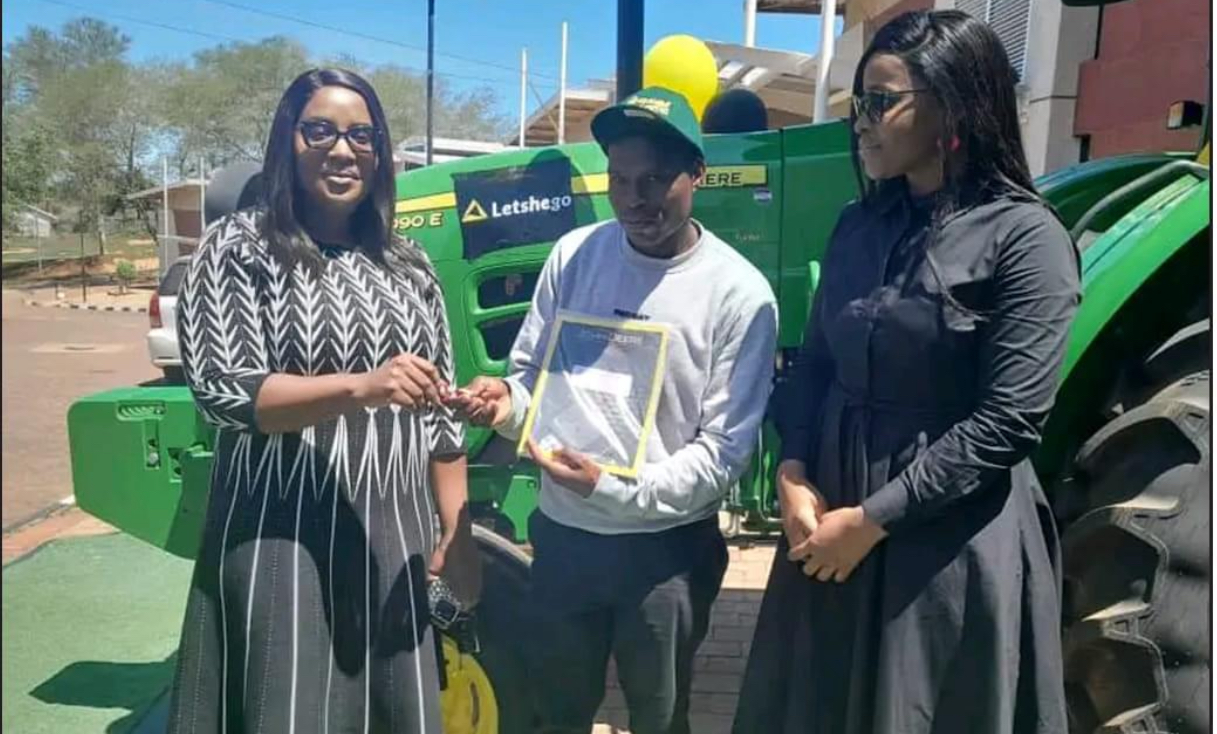 Soldier Machawe Kunene wins John Deere tractor worth R800,000.00 in Letshego Financial Services Competition.