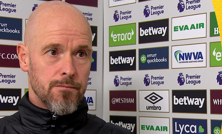 Manchester United removes Manager Ten Hag after defeat at West Ham.