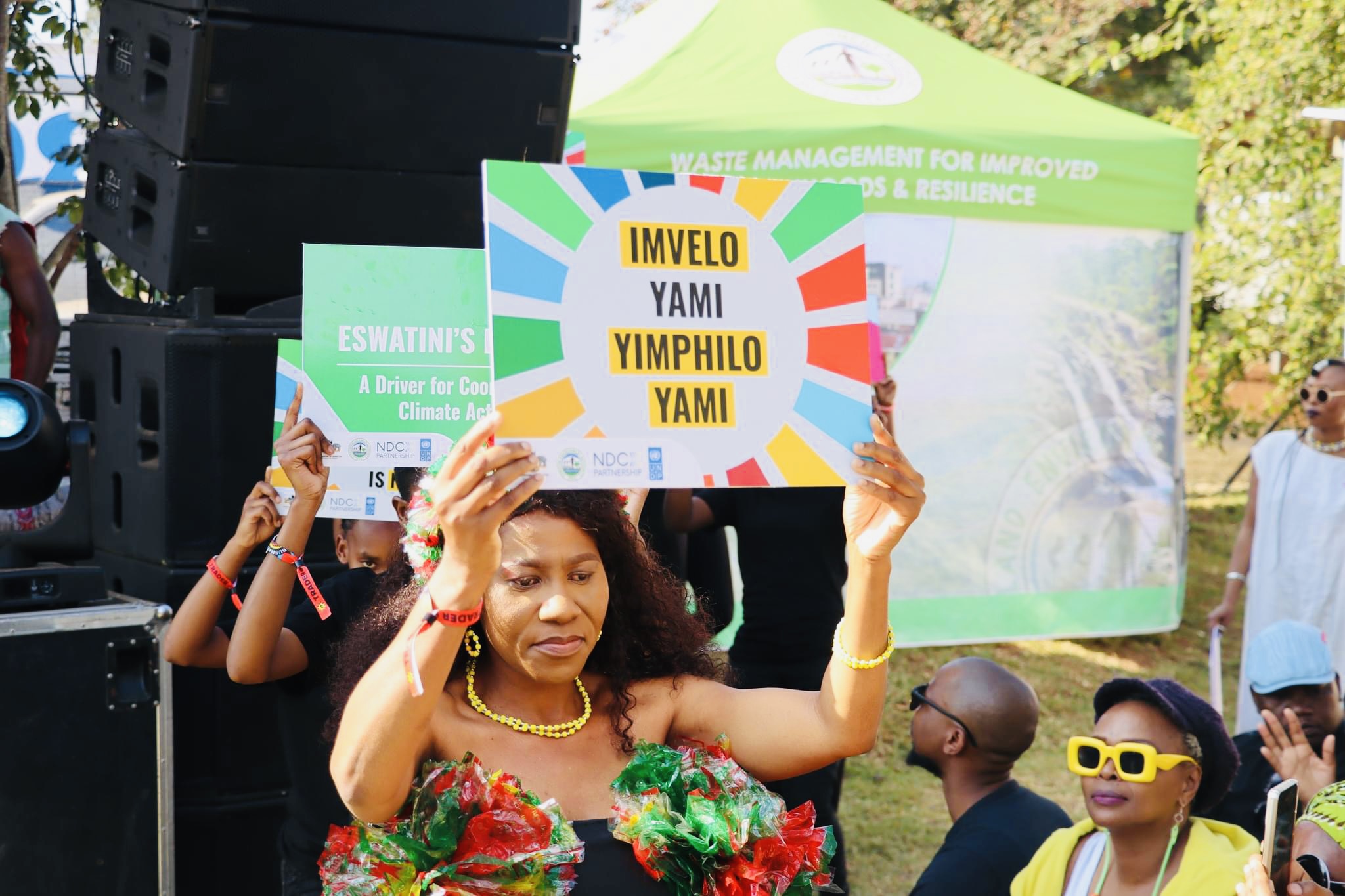 Climate-change awareness at the Bushfire festival,Eswatini Environment Authority(EEA) used entertainment platform to disseminate educational messages.